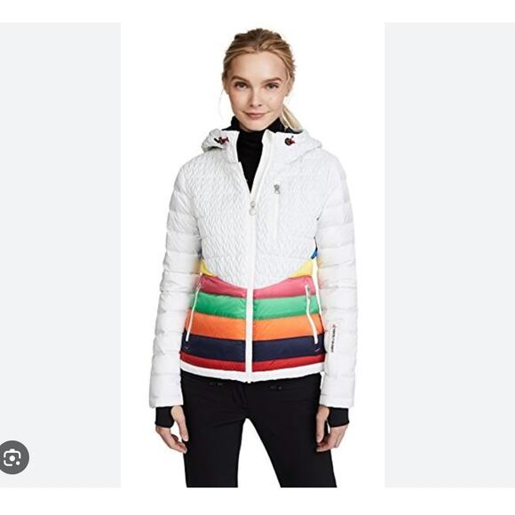 Perfect Moment Rainbow Chevron Down Ski Jacket Size Medium - Picture 1 of 14